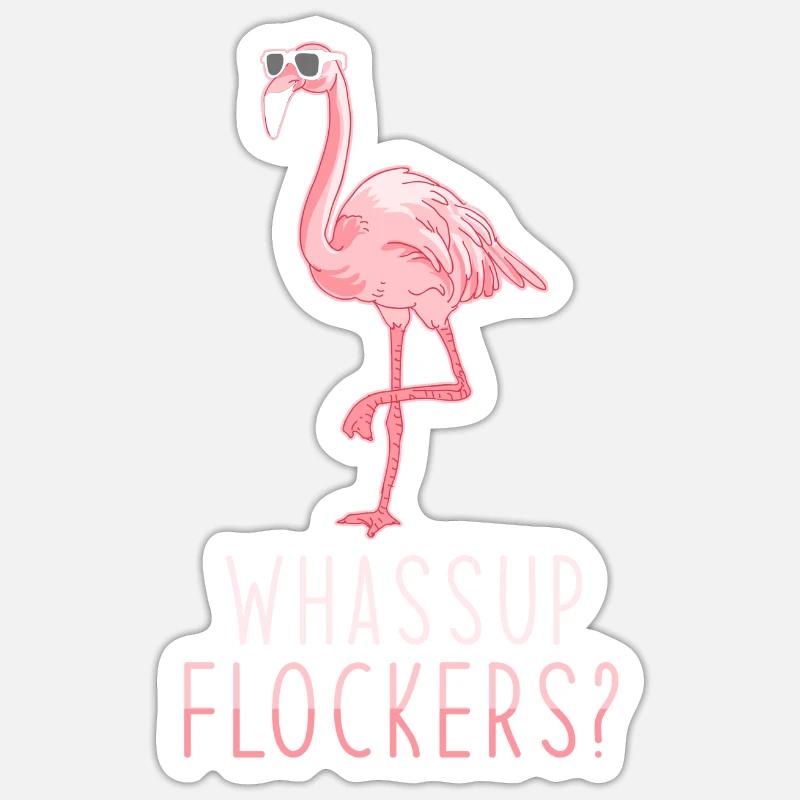 Flamingo - Sticker taille S (10 x 10 cm) - blanc mat