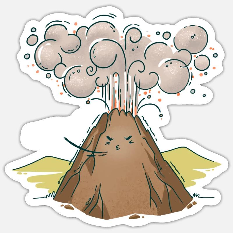 volcano - Sticker size S (10 x 10 cm) - white matte