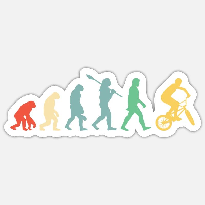 BMX Biker Evolution | Rétro rétro Sticker taille S (10 x 10 cm)