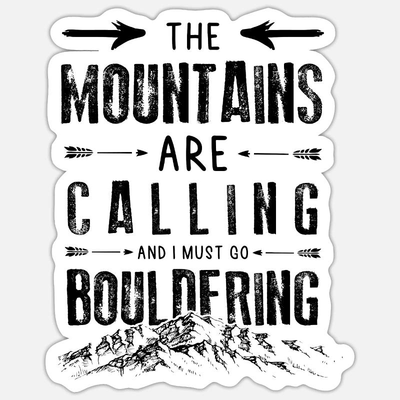 Mountains Calling Bouldering Eisklettern Sticker Größe S (10 x 10 cm)