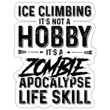 Escalade de glace - Sticker taille S (10 x 10 cm) - blanc mat - Devant