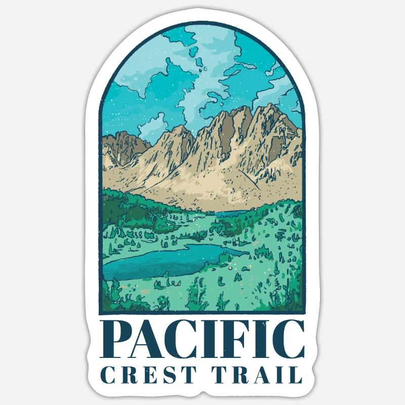 Pacific Crest Trail - Sticker Größe S (10 x 10 cm) - Mattweiß