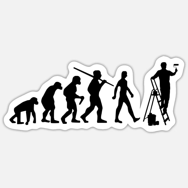 Maler Evolution Lackierer Sticker Größe S (10 x 10 cm)