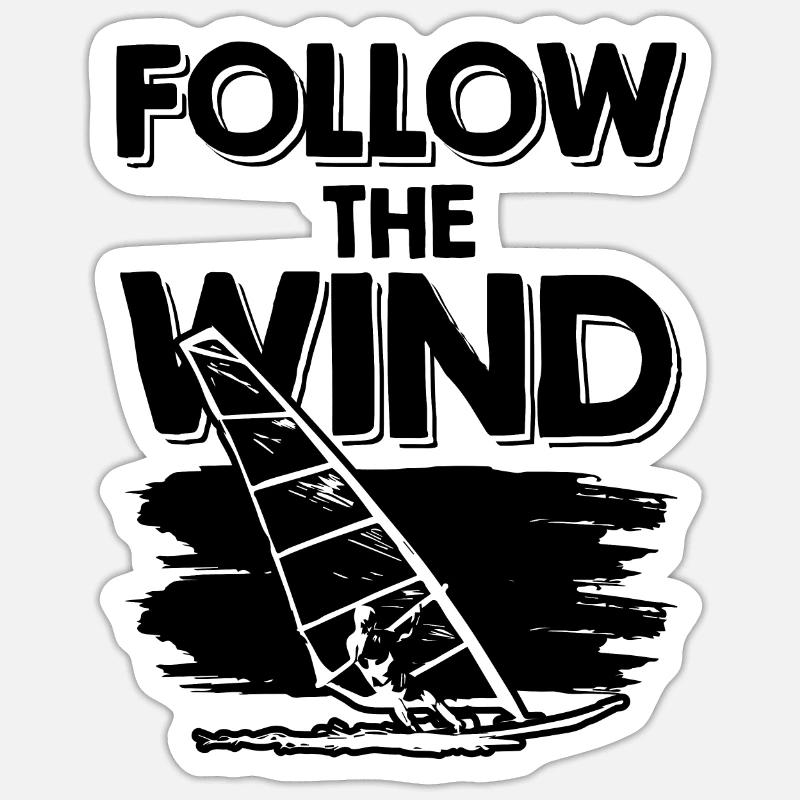 Windsurffer - Sticker taille S (10 x 10 cm) - blanc mat
