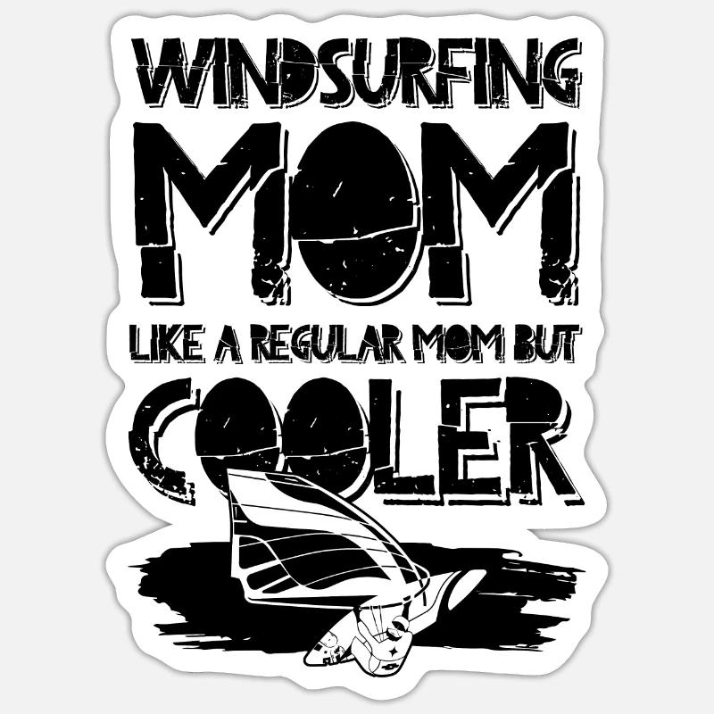 Windsurfing mama - Sticker size S (10 x 10 cm) - white matte