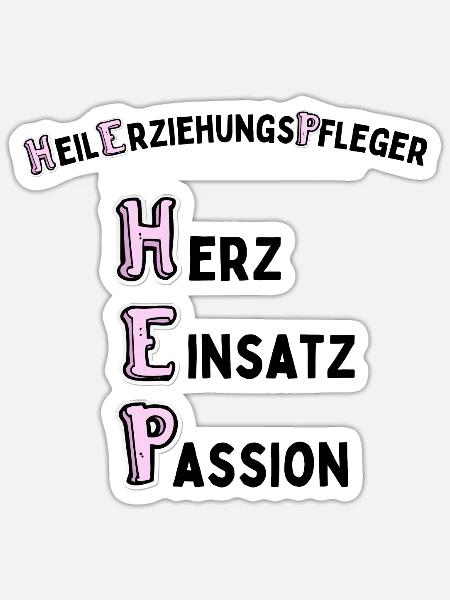 Heilerziehungspfleger mit Hetz Einsatz und Passion - Sticker Größe S (10 x 10 cm) - Mattweiß