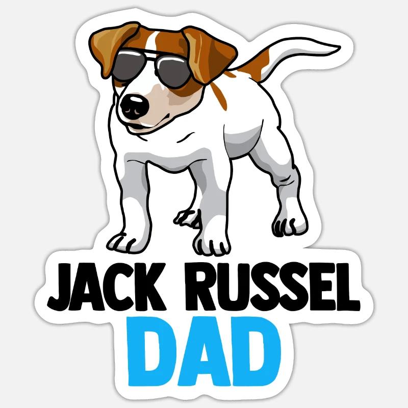 Jack Russel Russel - Sticker taille S (10 x 10 cm) - blanc mat