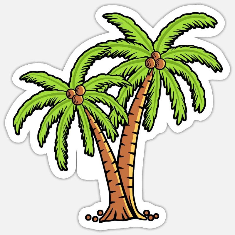 Palm trees - Sticker size S (10 x 10 cm) - white matte