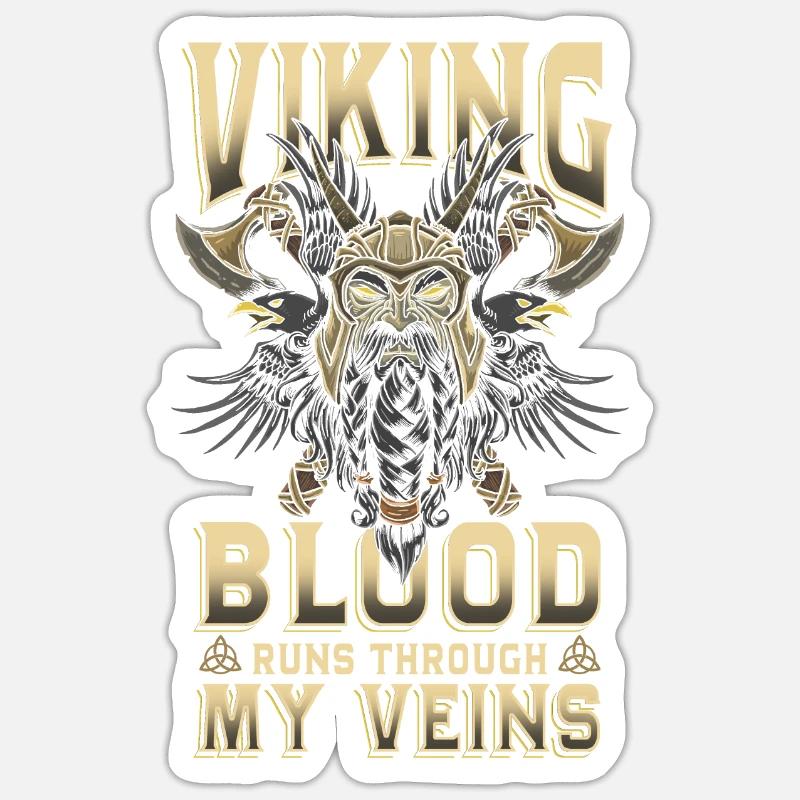 Wikinger - Sticker Größe S (10 x 10 cm) - Mattweiß
