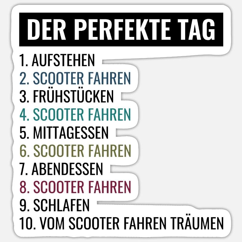 Stunt Scooter Tretroller Roller Sommer Geschenk Sticker Größe S (10 x 10 cm)