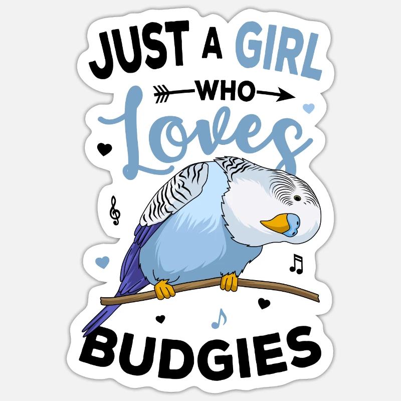 budgerigar - Sticker size S (10 x 10 cm) - white matte
