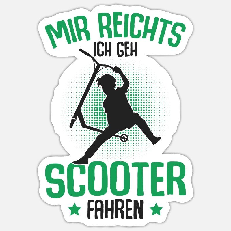 Scooter Roller - Sticker Größe S (10 x 10 cm) - Mattweiß
