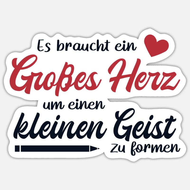 Lehrer Großes Herz Referendar Lehrerin Pädagoge - Sticker Größe S (10 x 10 cm) - Mattweiß