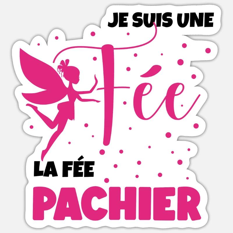 Je suis Une fée, la fée Pas Chier - Sticker taille S (10 x 10 cm) - blanc mat