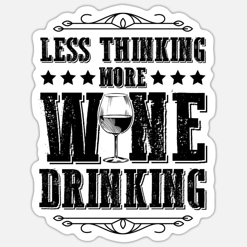 Wine Drinking - Sticker size S (10 x 10 cm) - white matte