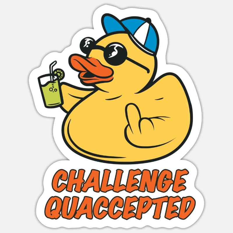 Naughty squeaky duck - challenge accepted Sticker size S (10 x 10 cm)