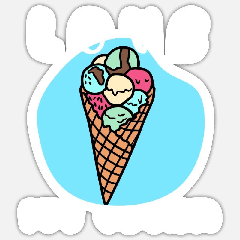 Glaçons amour - Sticker taille S (10 x 10 cm) - blanc mat