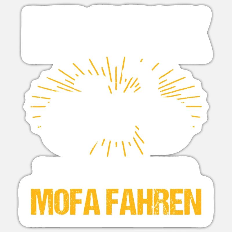 Moped Mofa Geschenk - Sticker Größe S (10 x 10 cm) - Mattweiß