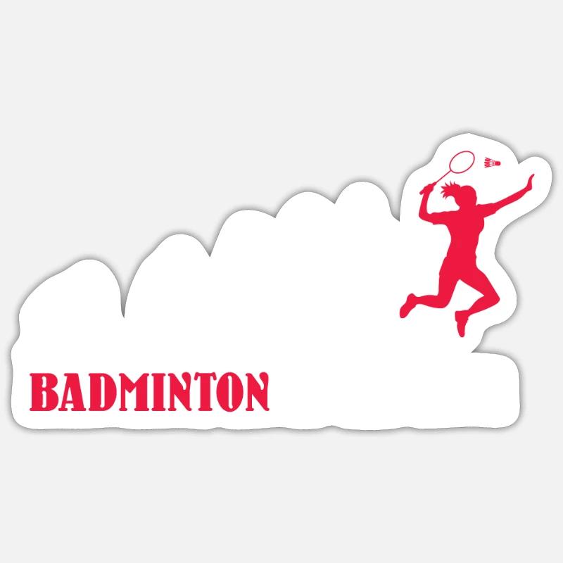 Badminton Evolution Design als Geschenk - Sticker size S (10 x 10 cm) - white matte