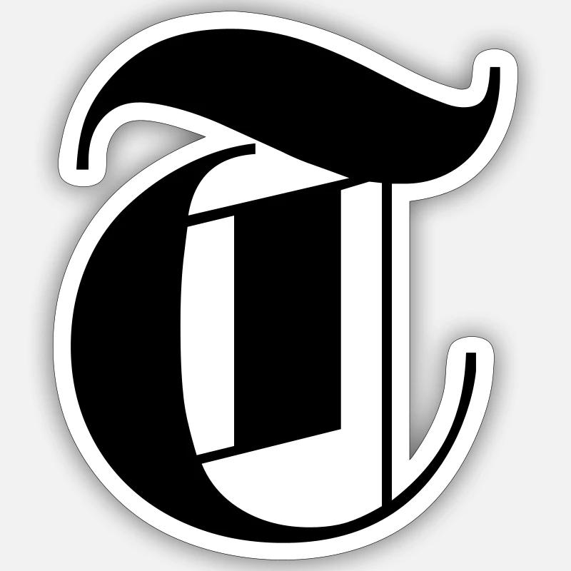 germanium gothique T typogrphy Sticker taille S (10 x 10 cm)