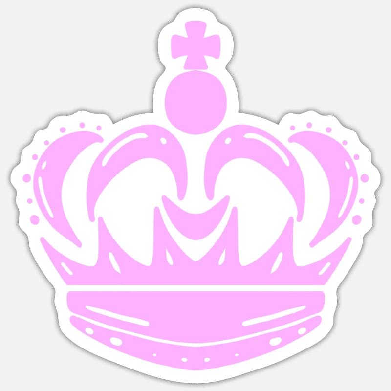 Krone Rosa - Sticker Größe S (10 x 10 cm) - Mattweiß