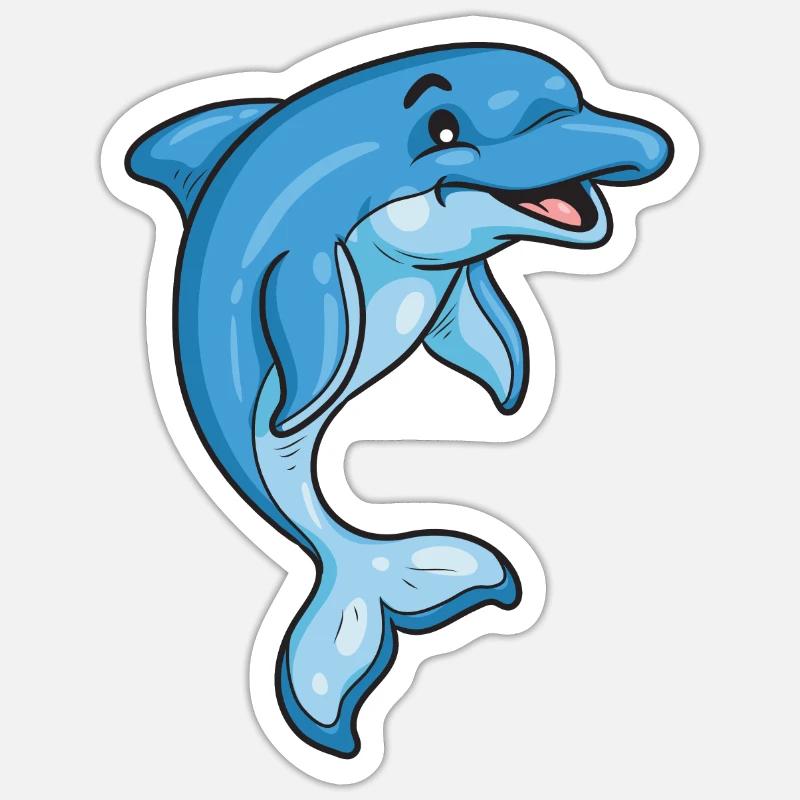 Delfin - Sticker taille S (10 x 10 cm) - blanc mat