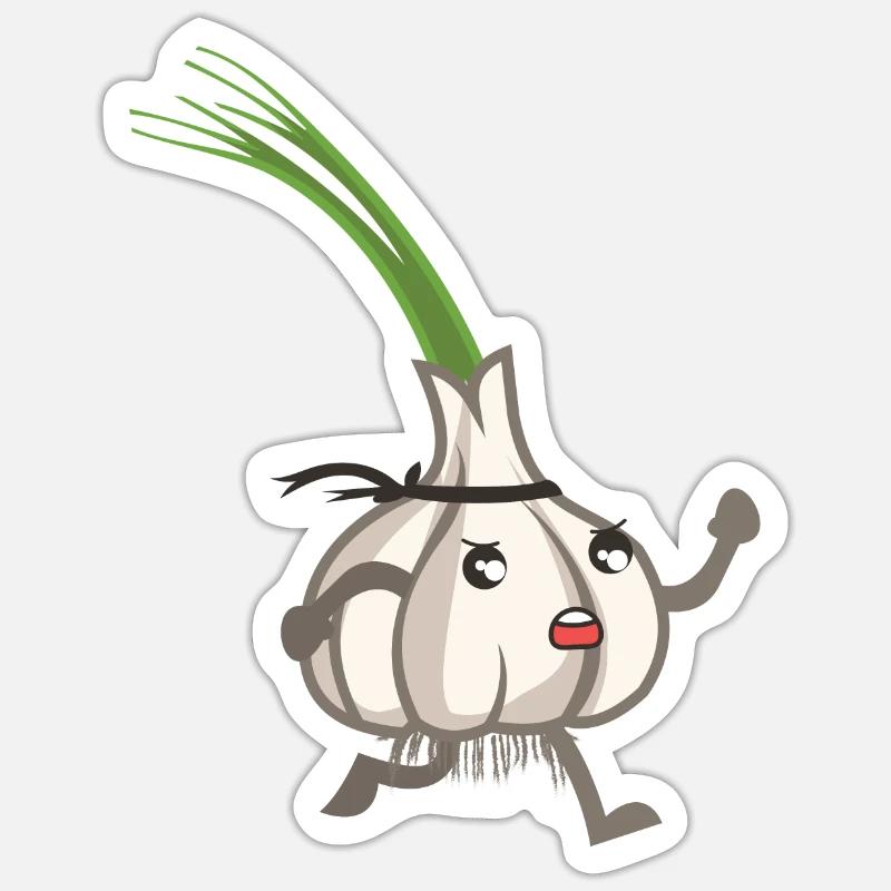 Cooler Knoblauch - Sticker Größe S (10 x 10 cm) - Mattweiß