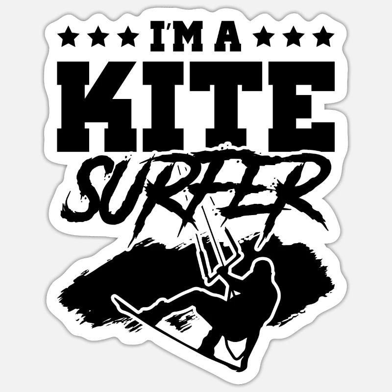 kitesurf citation surfeur - Sticker taille S (10 x 10 cm) - blanc mat