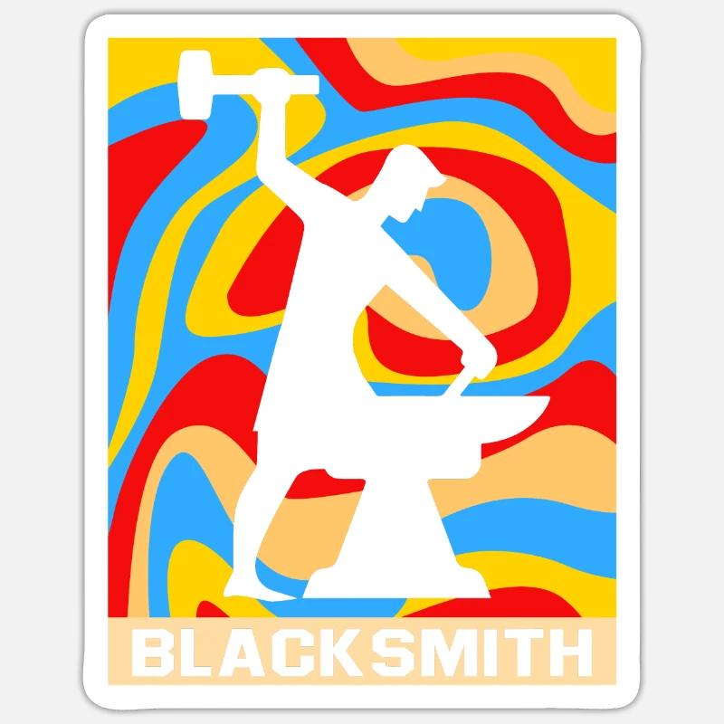 Anvil blacksmithing - Sticker size S (10 x 10 cm) - white matte