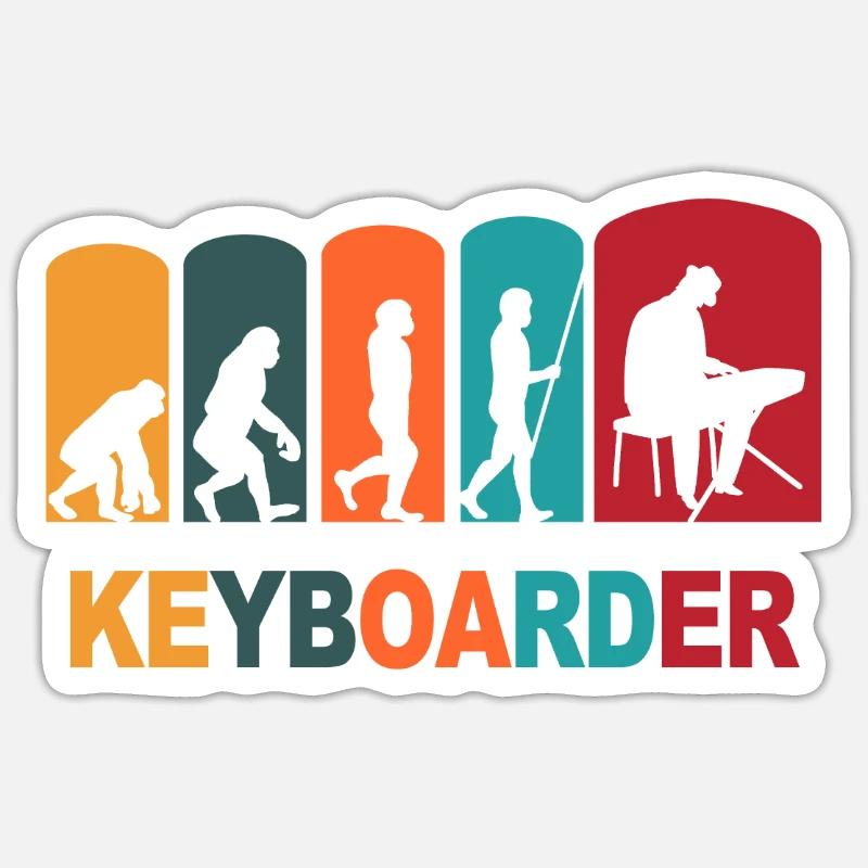 Keyboarder Evolutions Keyboardspieler Sticker Größe S (10 x 10 cm)