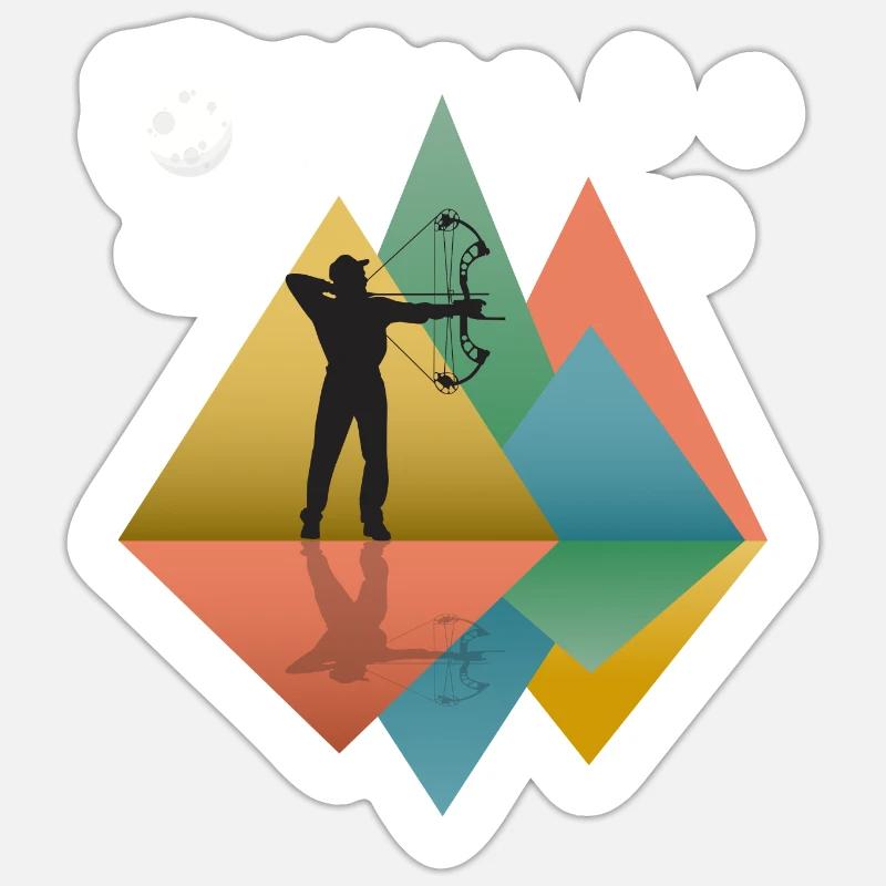 Archery Mens - Compound Bow - Sticker size S (10 x 10 cm) - white matte