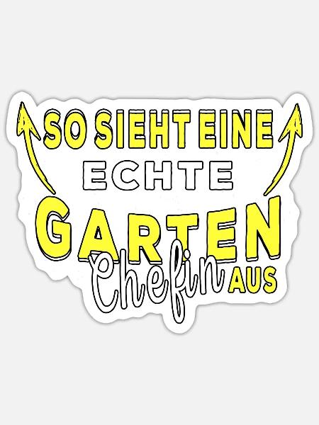 Lustige Garten Sprüche Garten Chefin Hobbygärtner - Sticker Größe S (10 x 10 cm) - Mattweiß