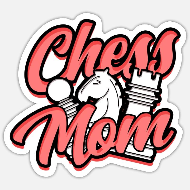 Schach Mutter – Mutter Schachkameraden Sticker Größe S (10 x 10 cm)
