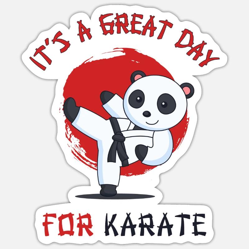 Karate Panda - Sticker size S (10 x 10 cm) - white matte