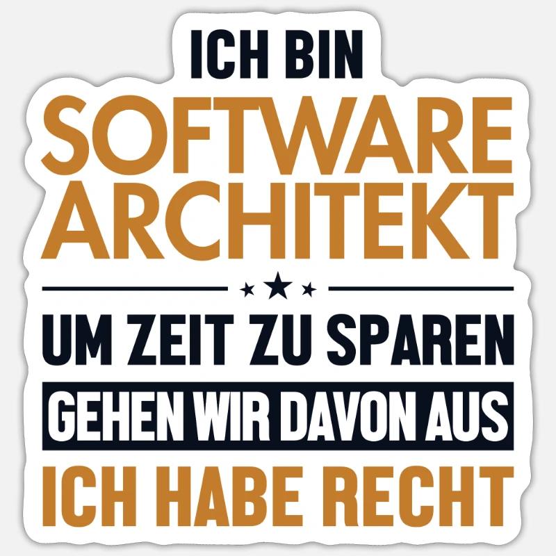 Software Architekt hat immer Recht Software Sticker Größe S (10 x 10 cm)