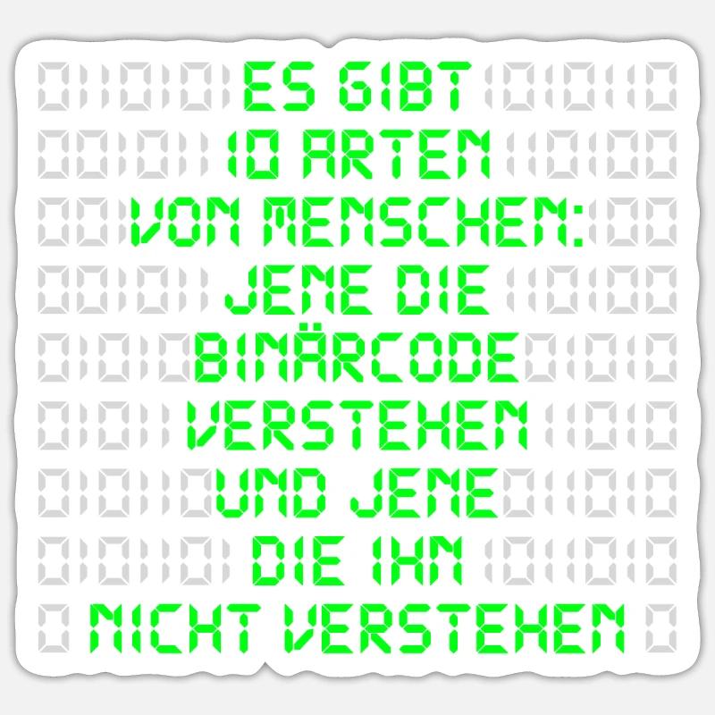 Informatikerer Programmierer Binärcode Nerd - Sticker Größe S (10 x 10 cm) - Mattweiß
