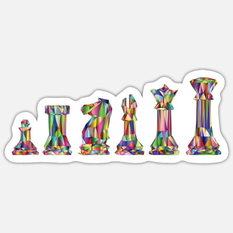Chess Chess Chess Pieces Design - Sticker size S (10 x 10 cm) - white matte