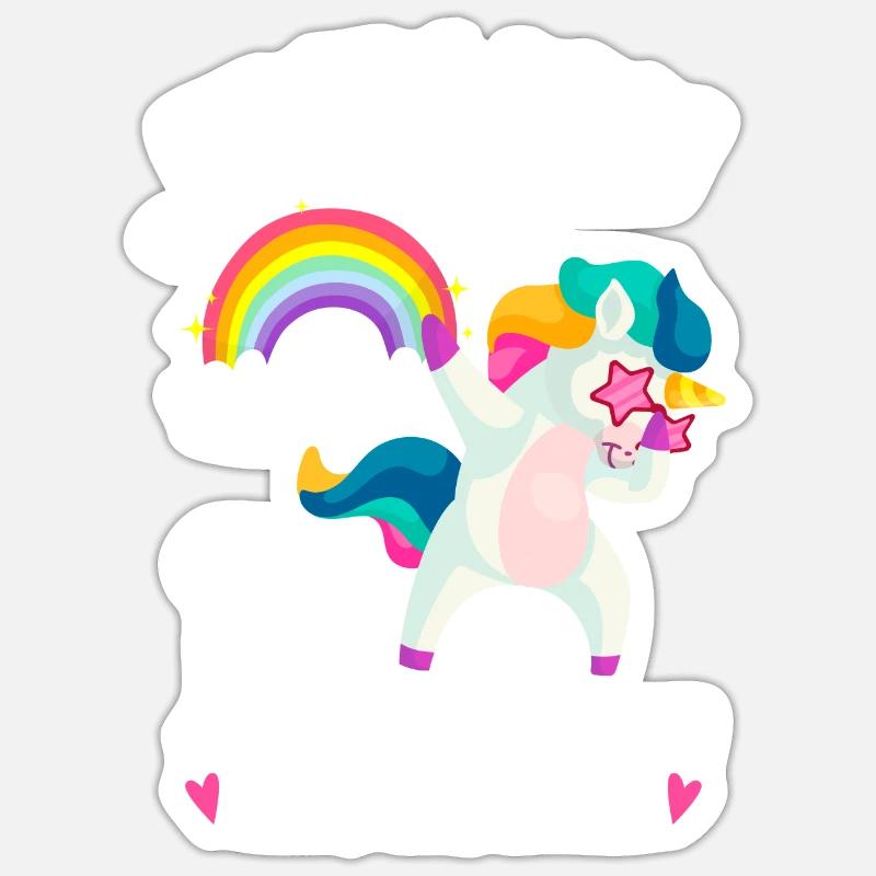 Endlich 18 Einhorn 18. Geburtstag Tochter - Sticker Größe S (10 x 10 cm) - Mattweiß