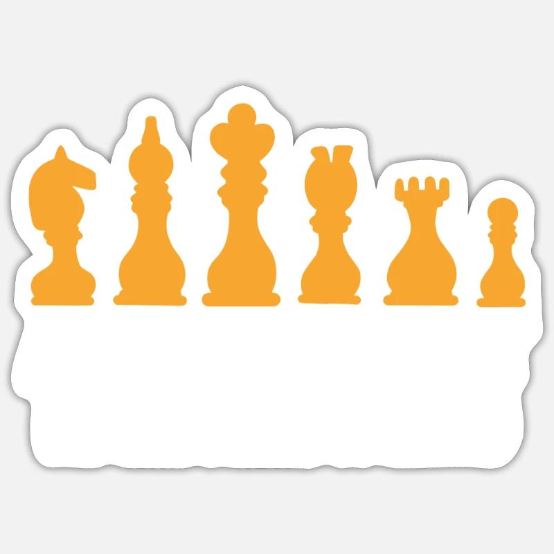 CHESS PLAYER CHESSBOARD CHESS GAME BOARD GAME GIFT - Sticker taille S (10 x 10 cm) - blanc mat