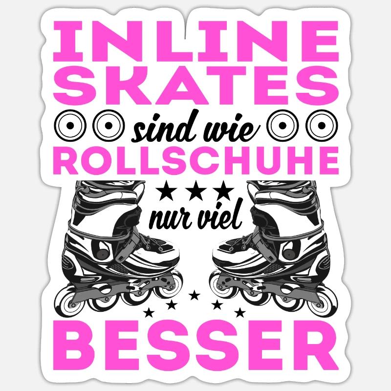 Inline Skates - Sticker Größe S (10 x 10 cm) - Mattweiß
