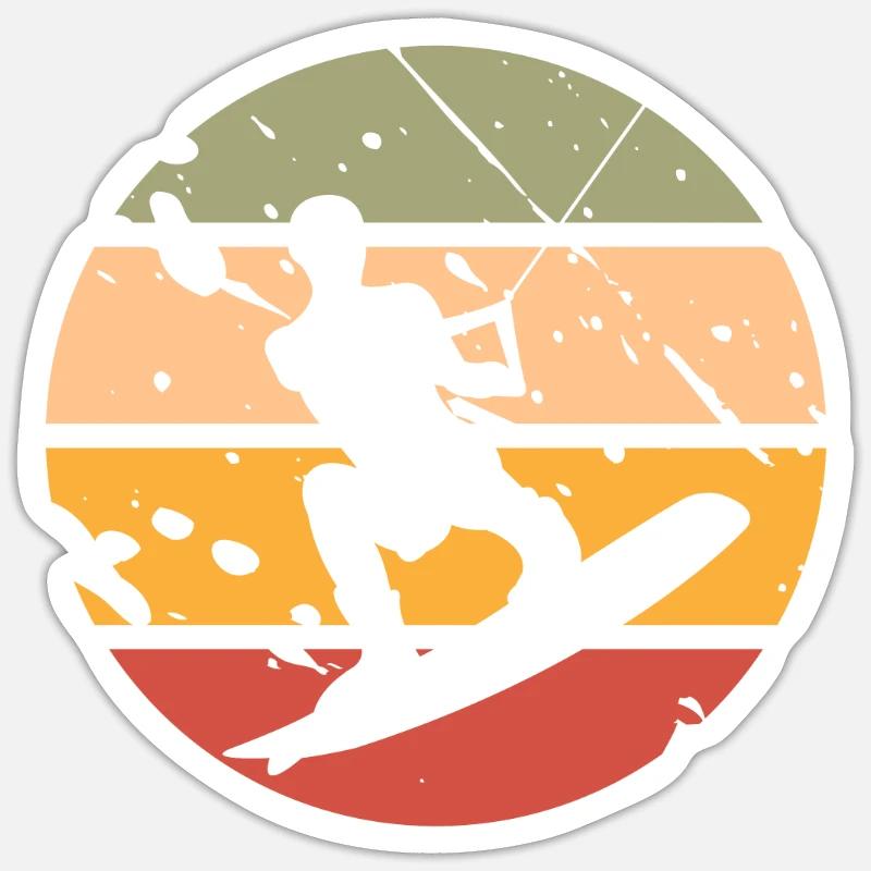 Wakeboard Wakeboarder - Sticker taille S (10 x 10 cm) - blanc mat