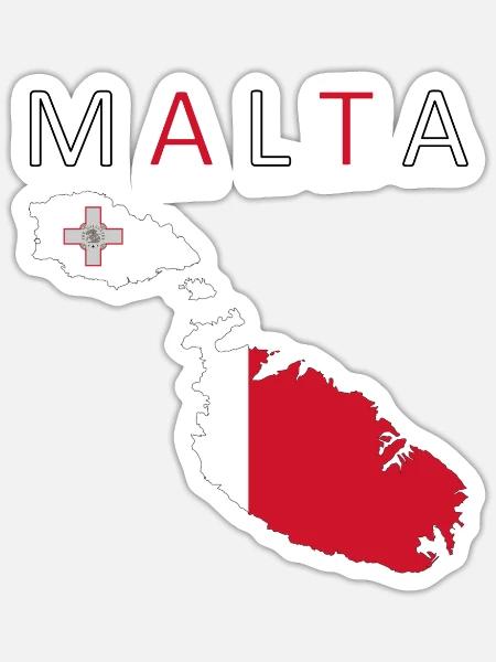 Malta Karte Flagge Gozo Comino - Sticker Größe S (10 x 10 cm) - Mattweiß