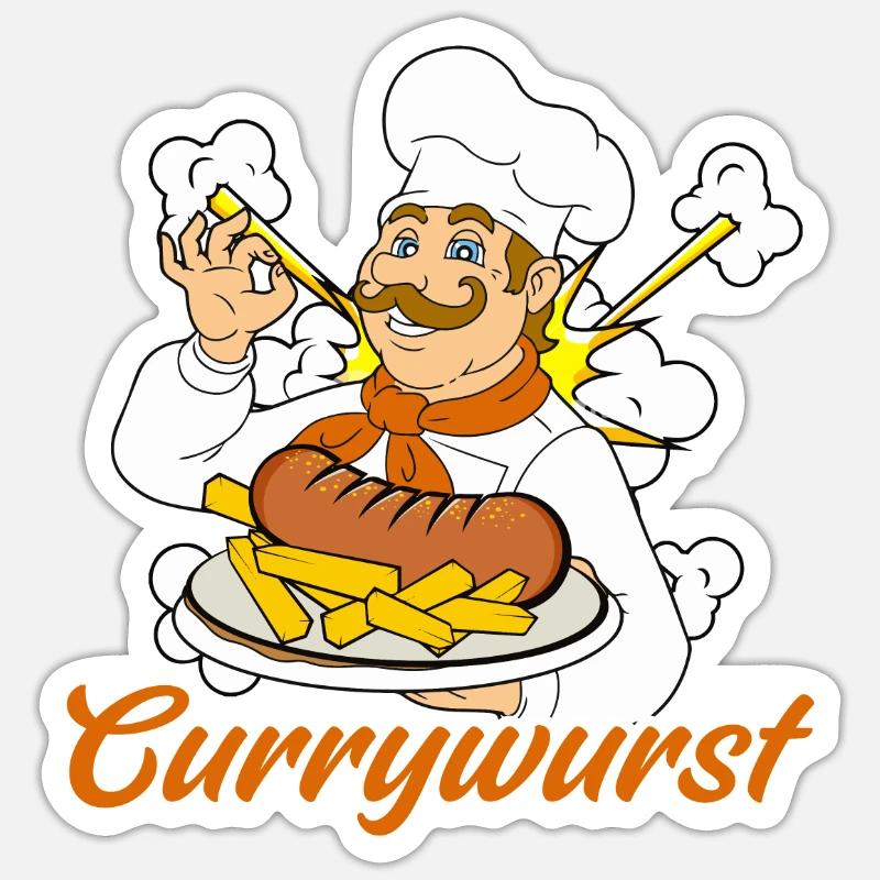 Currywurst 4ever Sticker Größe S (10 x 10 cm)