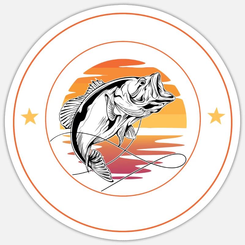 Dire drôle de pêcheur - Sticker taille S (10 x 10 cm) - blanc mat