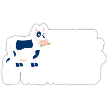 COW FARMER / CATTLE / LIVESTOCK GIFT : Cow Poop - Sticker Größe S (10 x 10 cm) - Mattweiß - Vorne