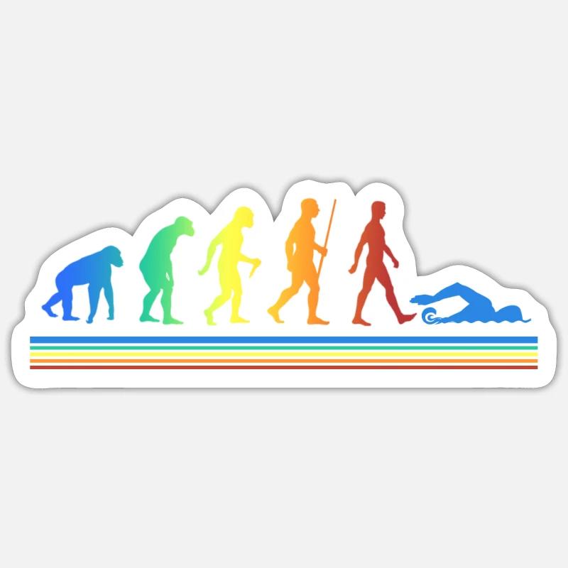 Swimmer Evolution Recreational Athletes - Sticker size S (10 x 10 cm) - white matte