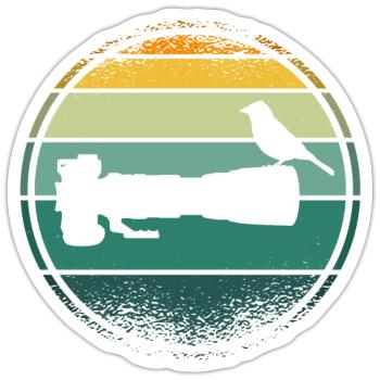 Photographie de nature | Long objectif | Oiseau avant la - Sticker taille S (10 x 10 cm) - blanc mat - Devant
