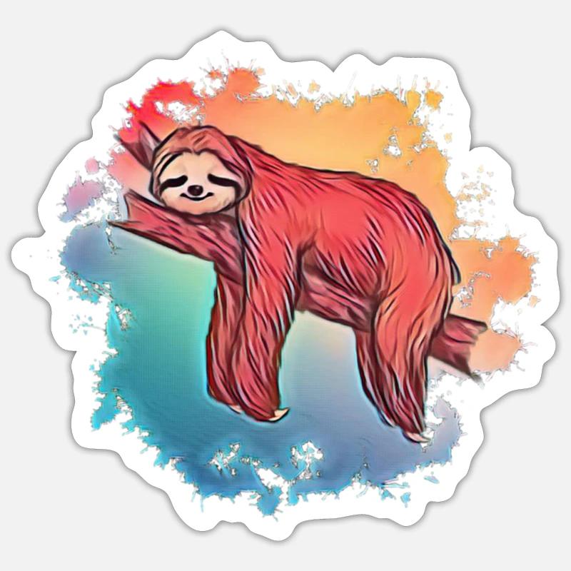 sloth - Sticker size S (10 x 10 cm) - white matte