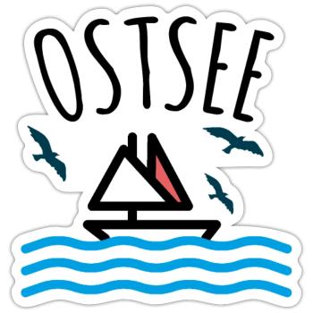Ostsee - Sticker Größe S (10 x 10 cm) - Mattweiß - Vorne