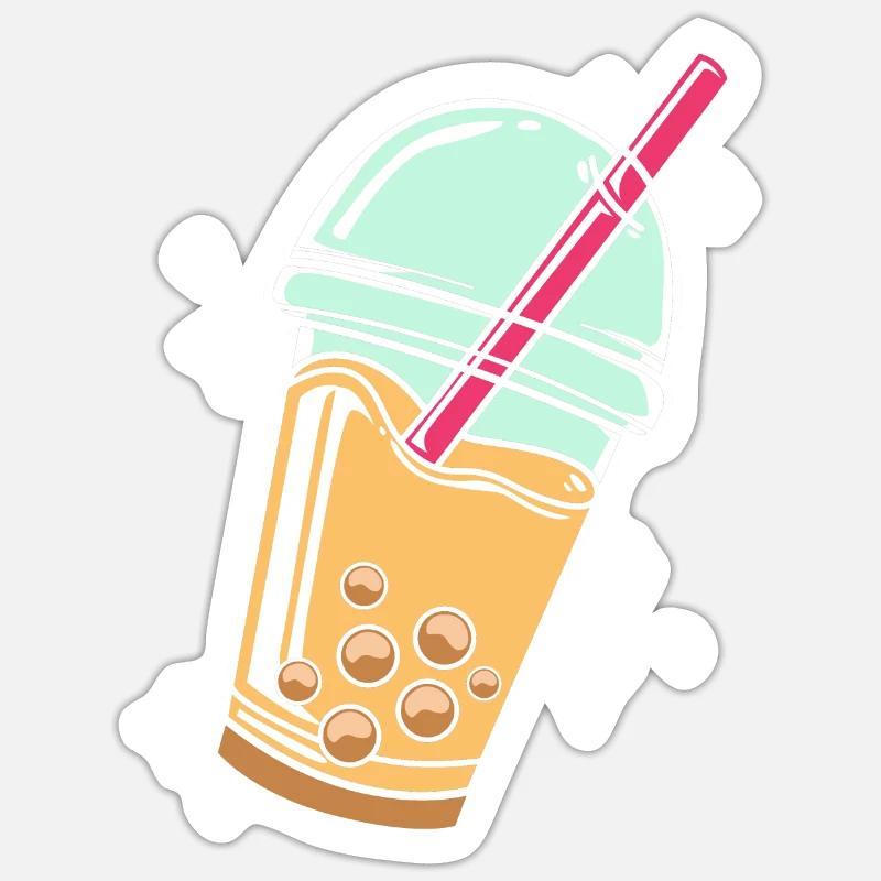 Bubble Tee Boba Tea - Sticker Größe S (10 x 10 cm) - Mattweiß